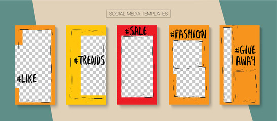 Social Stories Cool Vector Layout.