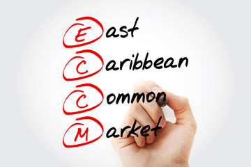 Fototapeta premium ECCM - East Caribbean Common Market acronym, business concept background
