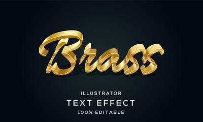 Illustrator text effect brass
