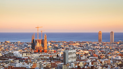 Panoramic view of Barcelona. Spain