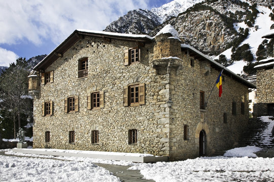 Historical Casa de la Vall in Andorra la Vella. Andorra