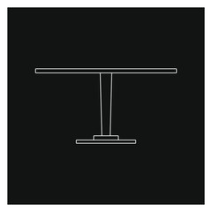 round wooden table white background