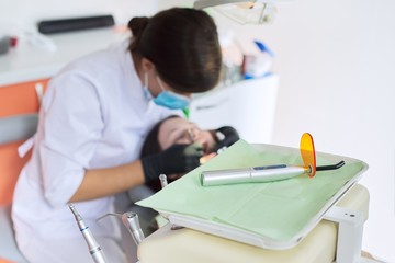 Equipment for dentistry UV ultraviolet lamp in dentist office