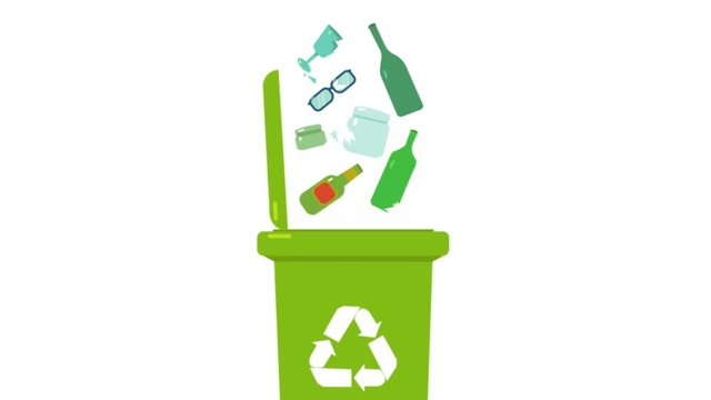Waste sorting, Sorting waste for recycling, garbage sorting, recycling bins. Different types of garbage: paper, plastics, scrap metal, glass, organic, e-waste. 