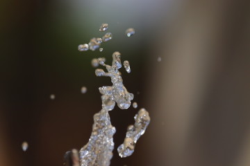 out of focus shot of water drop with blurred background and copy space
