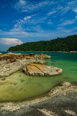 beauty in nature, Pangkor Island located in Perak State, Malaysia under bright sunny day and cloudy sky