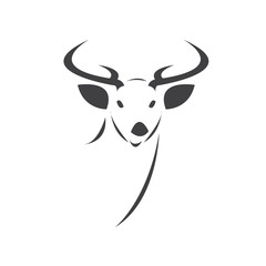Deer logo design vector illustration. on white background. symbol. icon. Wild Animals
