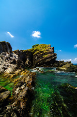 beauty in nature, Kapas Island located in Terengganu, Malaysia under bright sunny day and cloudy sky