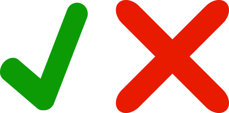 green checkmark red x