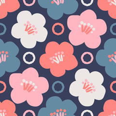 Seamless background with decorative modern leaves. Vector illustration for web design or print.