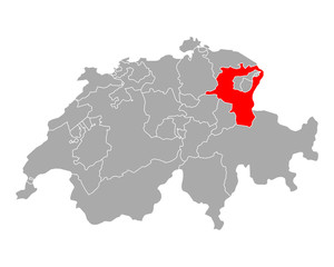 Karte von Sankt Gallen in Schweiz