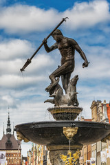 Obraz premium Neptunbrunnen Danzig, Polen