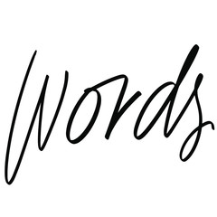 Words isolated hand lettered title for writer