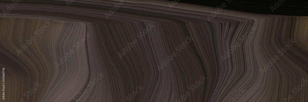 Poster landscape orientation graphic with waves. smooth swirl waves background illustration with very dark 