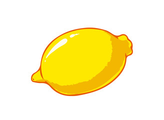 Fresh lemon. Cartoon vector icon isolated on white
