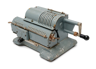 Fototapeta premium Grey vintage mechanical pinwheel calculator