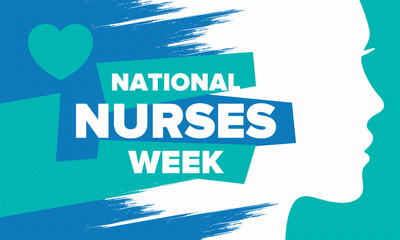 National Nurses Week. Thank you nurses. Medical and health care concept. Fighters against viruses and diseases. In honour of the doctors. Celebrated annual in United States. Vector illustration poster