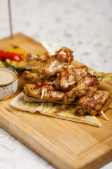 chicken bbq with grilled vegetables