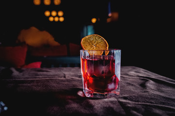 red coctail with orange