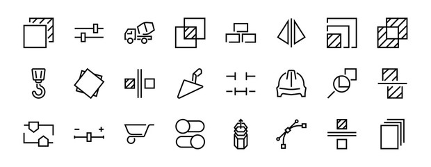A simple set of image editing related vector line icons. Contains icons such as crop, copy, scale, rotate and more. Editable stroke. 48x48 Pixel Perfect. On white background