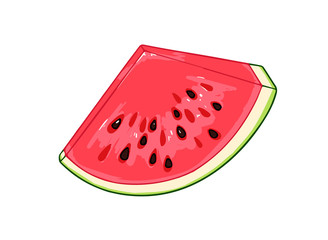 A piece of watermelon. Cartoon vector icon isolated