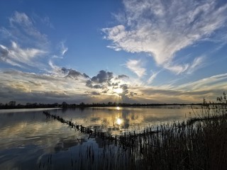 clouds over lake