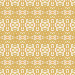 Modern floral pattern on a gold background for your design, vector illustration