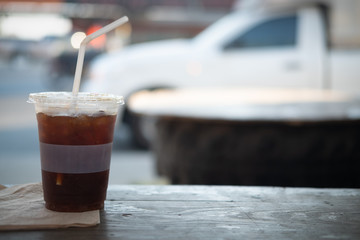 Iced Americano or espresso concoctions with orange juice.