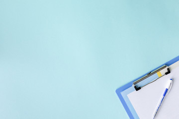 medical concept on a blue background. Copy space