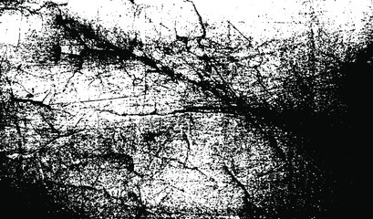 Cracked Surface Grunge Texture Vector. Uneven Overlay. Distressed Grungy Effect. Vector Illustration.Black Isolated on White Background. EPS 10.