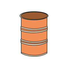 Simplified contour color illustration of a metal barrel on a white background.