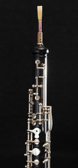 Oboe on black background