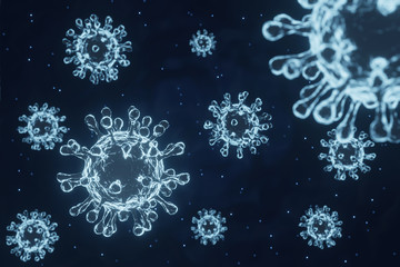 Naklejka premium Coronaviruses influenza background, viral disease epidemic