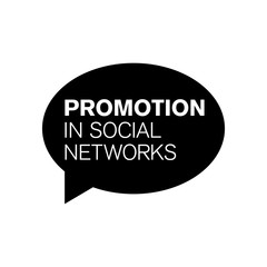 Vector logo of promotion in social networks, advertising