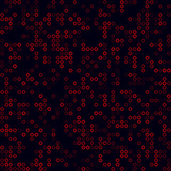 Tech background. Sparse pattern of rings. Red colored seamless background. Classy vector illustration.