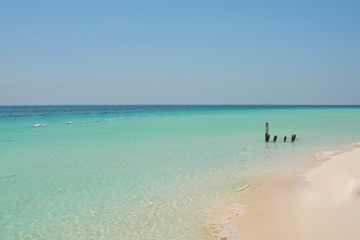 Fototapeta na wymiar Caribbean beach with calm and turquoise