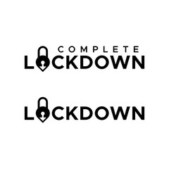 Lockdown. Complete lockdown. Stay home flat vector icon for apps and websites.