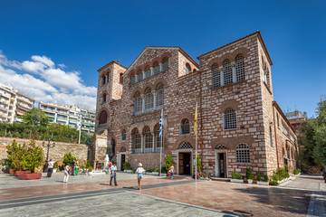 Fototapeta na wymiar Cathedral Agia Sophia, ancient Byzantine Orthodox church in Thessaloniki, Macedonia, Greece