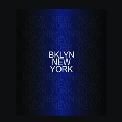 abstract blue background with Brooklyn typography