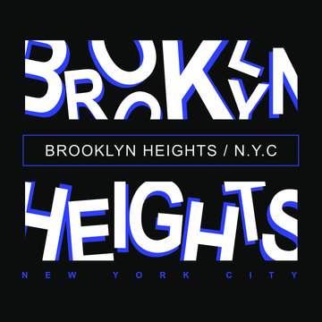 Brooklyn typography for tee shirt graphics