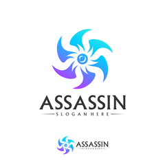 Shuriken Logo Design Vector Template, Assassin logo concept, Icon symbol
