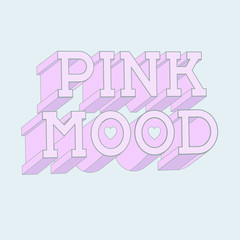 Girl typography with pink mood message