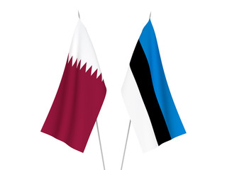 Qatar and Estonia flags