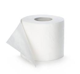 Toilet paper isolated on white background.