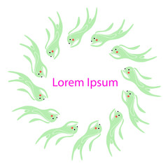 Naklejka premium Cartoons hare circle background, Lorem Ipsum. Bunny on white for web, for print, for cover