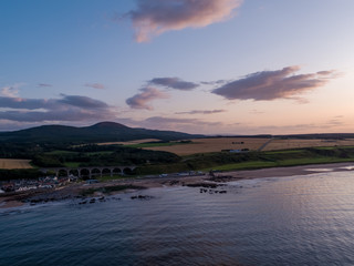 Aerial drone photo Cullen beach Scotland 