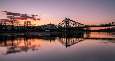 Fototapeta na wymiar Loschwitz-Bridge, Dresden, Saxony, Germany