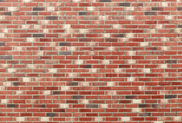red brick wall, white seam