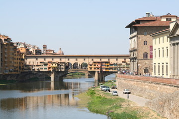 Fototapeta na wymiar Florence, Italy, view of Ponte Vecchio