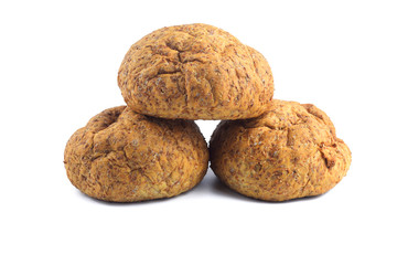 Fresh whole grain bread on white background